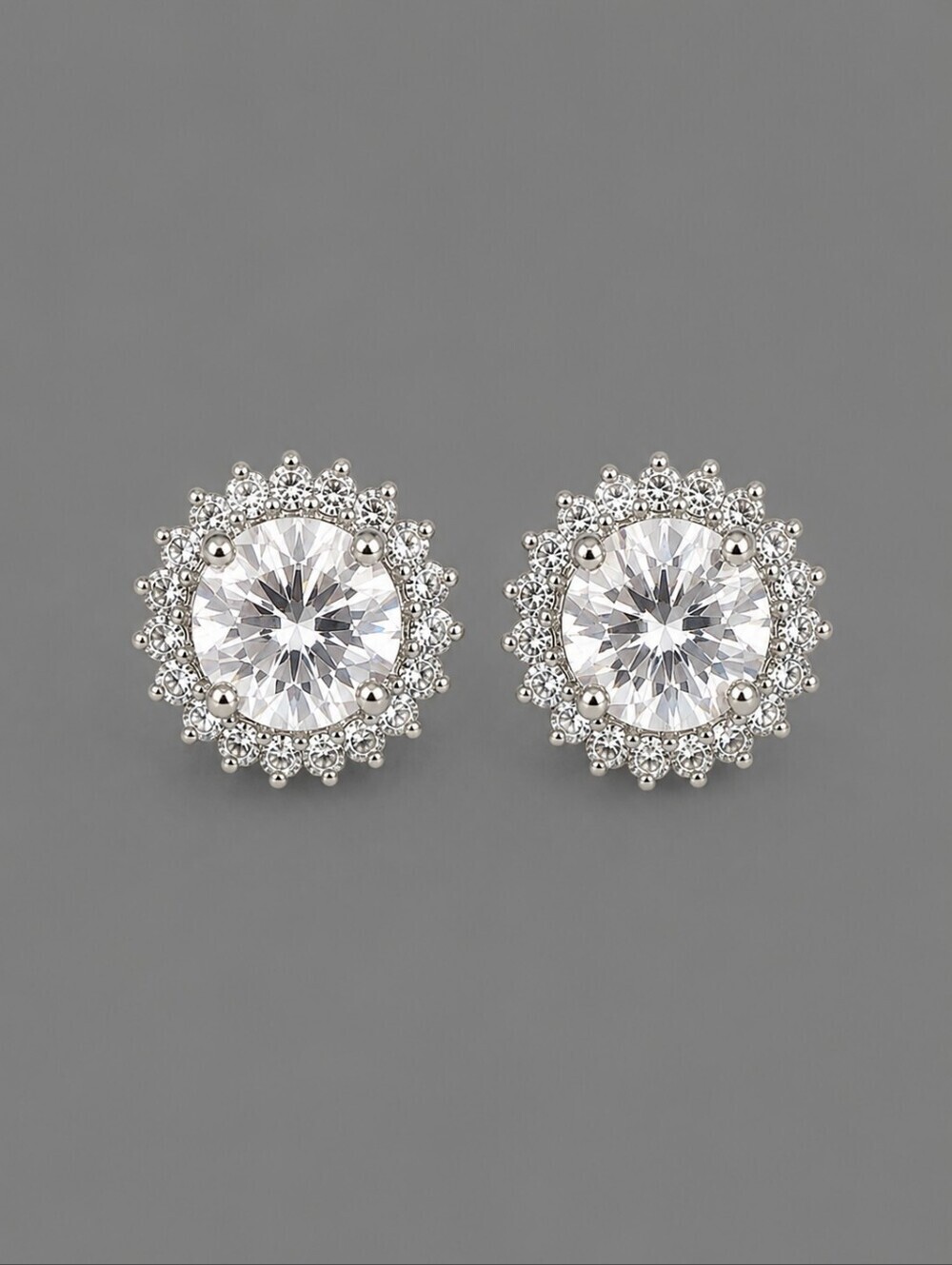 3/$30 Formal Bridal Halo Crystal Nebula Post Earrings